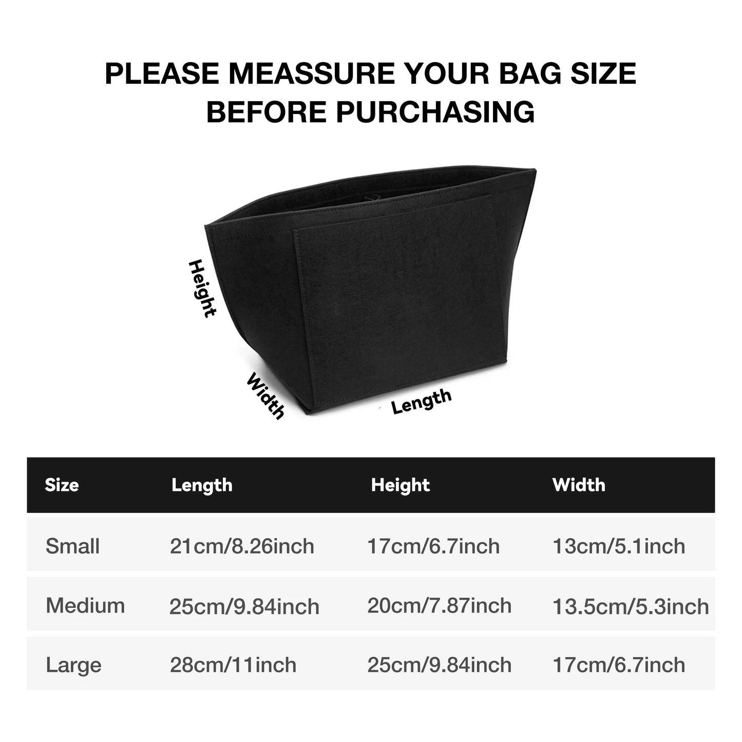 Shopodessy™ Tote – Universal Felt Bag Organiser Insert